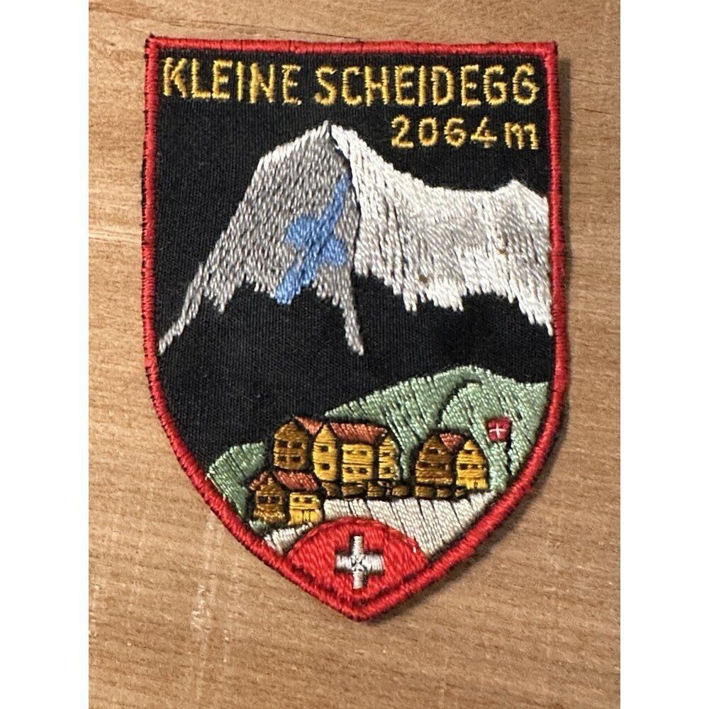 Vtg KLEINE SCHEIDEGG Skiing Ski Hat Jacket Patch Switzerland Bernese Oberland